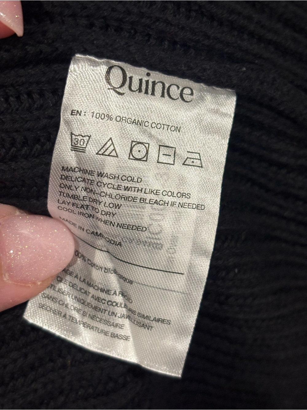 NWT Quince 100% Organic Cotton Oversized Cardigan Black Small Casual Minimalist - Picture 13 of 14